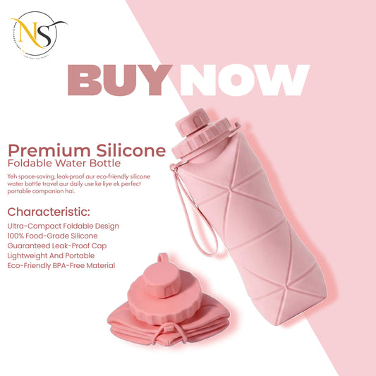 600ml Silicone Folding Water Bottle – Portable, Leakproof & BPA-Free