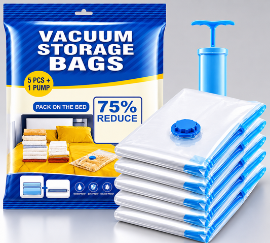 Vacuum Storage Bags + Free Manual Pump