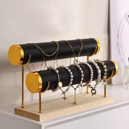 2 Layer Velvet Jewellery Display Stand Necklace & Bracelet Organizer