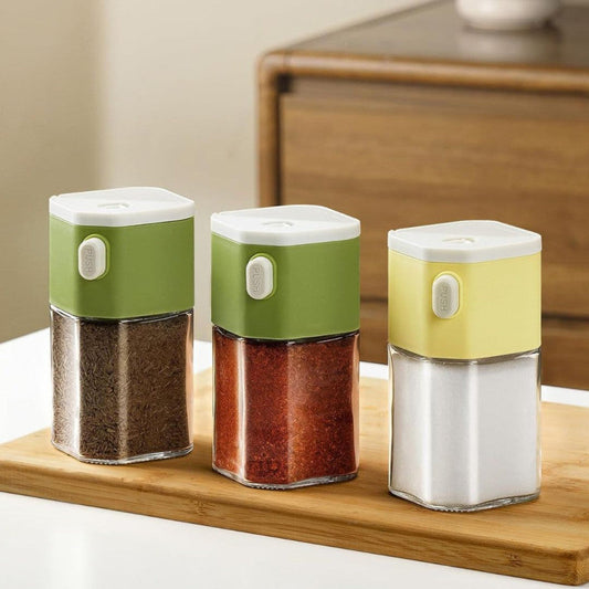 Dual Purpose Salt & Pepper Spice Bottle Glass Kitchen Seasoning Jar
