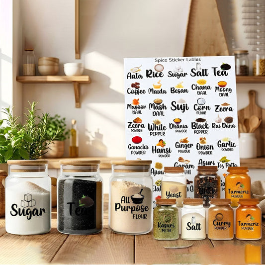 Waterproof Food Storage Labels For Kitchen Jars- 40 Label