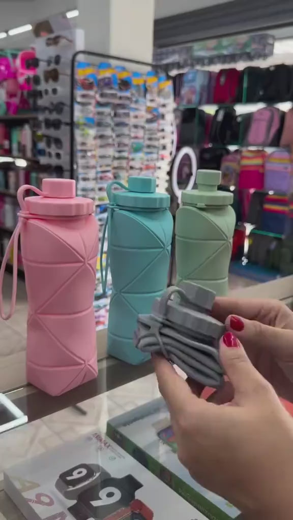 600ml Silicone Folding Water Bottle – Portable, Leakproof & BPA-Free